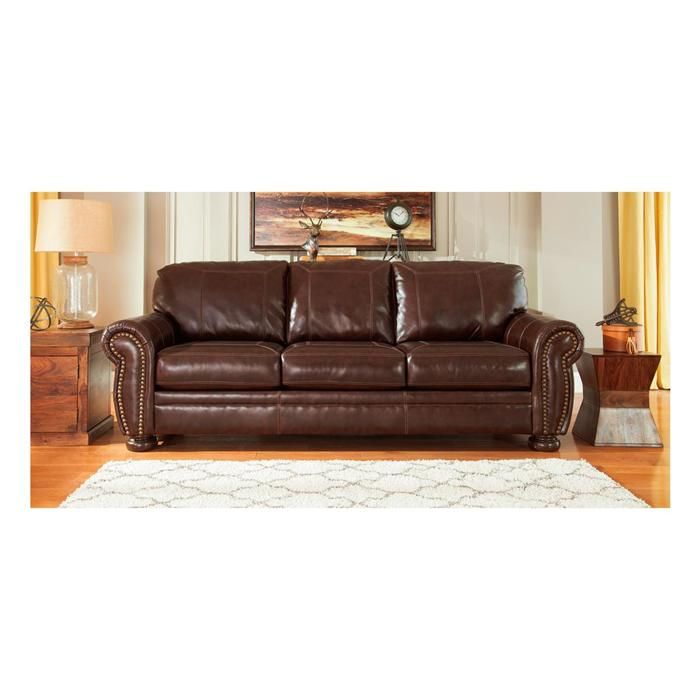 Banner Leather Sofa in Coffee | Nebraska Furniture Mart | Furniture