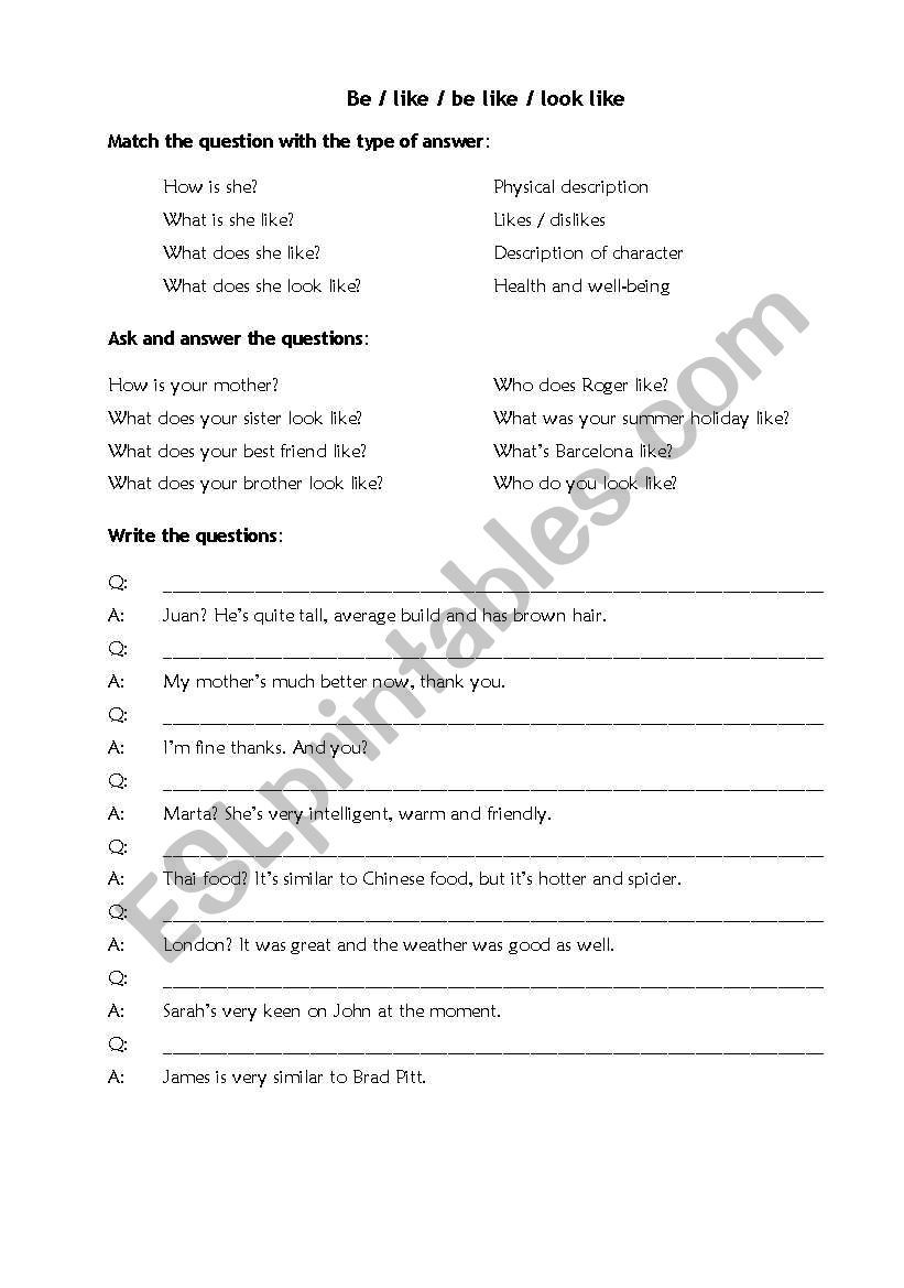 Be Like Be Like Look Like ESL Worksheet By Sallok Teaching Kids be-like-be-like-look-like-esl-worksheet-by-sallok-teaching-kids