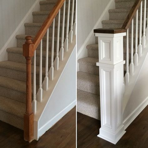 Replacing The Newel Post Before After Pics New Was Replacing The Newel Post Before After Pics New Was Installed Around Existing Front And Sides Were Built In One Piece