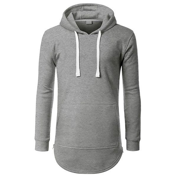 Fashion Hoodie Men Long Sleeved Round Neck Solid Color Tops Mens Hoodies