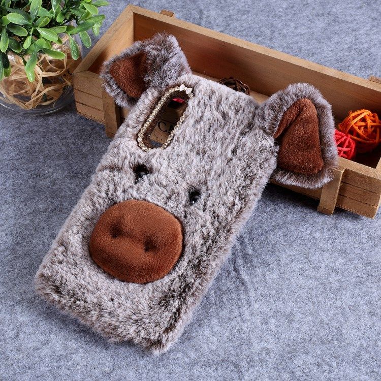tvc / Rhinestone Decor Fluffy Fur Coated TPU Case for Samsung Galaxy A50 / A50s / A30s - Coffee