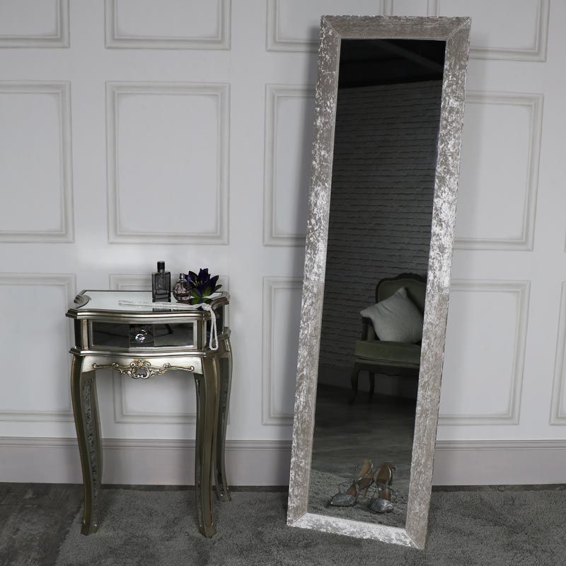 Tall Rustic Grey Floor Standing Cheval Mirror Bedroom Full Length Home Decor