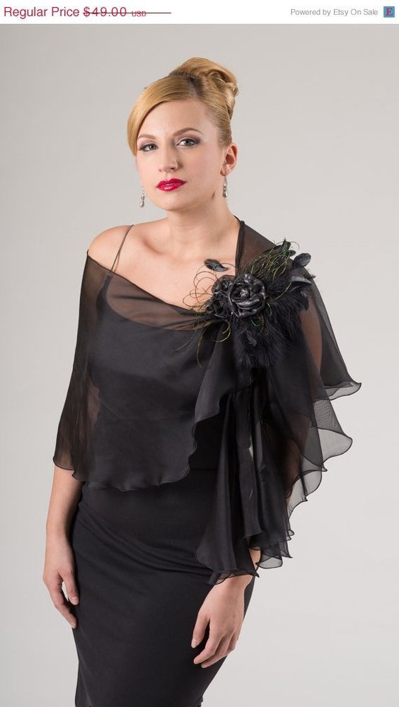 black evening wraps with sleeves