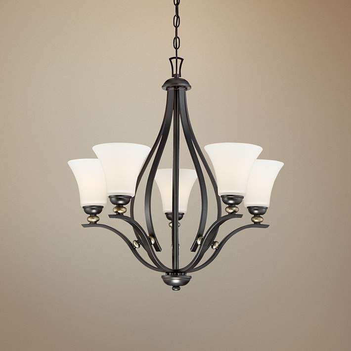 Shadowglen 26 1 4 Wide Castle Bronze 5 Light Chandelier Style Shadowglen 26 1 4 Wide Castle Bronze 5 Light Chandelier 9n733