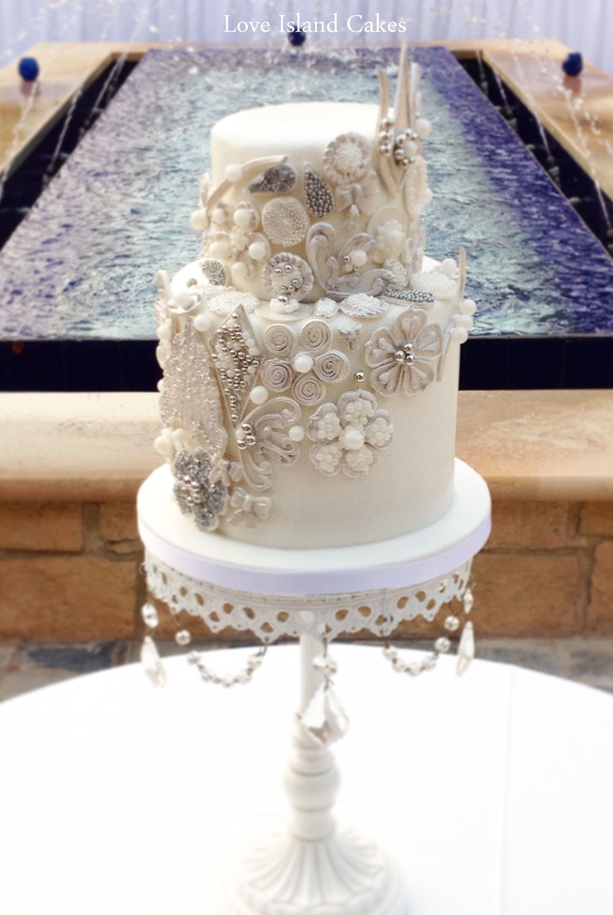 Bespoke Wedding Cake Coated With Sugar Jewels Love Island Cakes