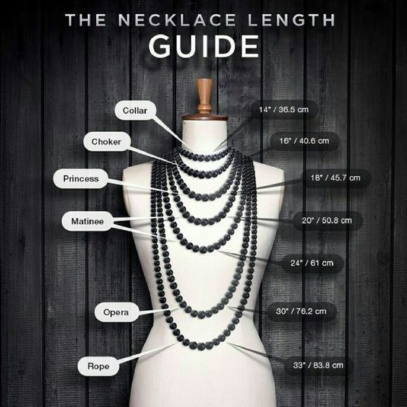 necklace length chart check chart for sizing details chain inches chart
