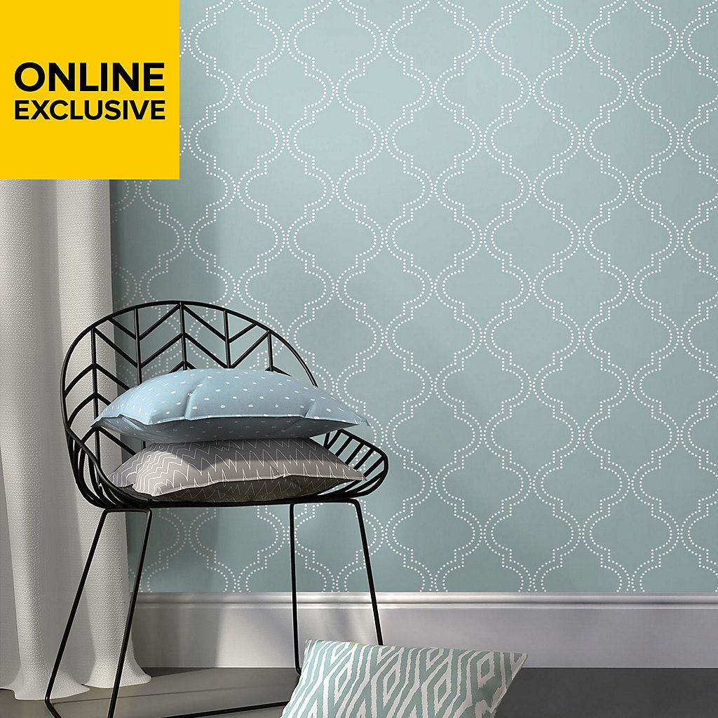 Wallpops Quatrefoil Blue L Stick Wallpaper 5500mm W 520mm Wallpops Quatrefoil Blue L Stick Wallpaper 5500mm W 520mm