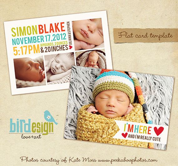 instant download birth announcement template e315 baby cute birth announcements