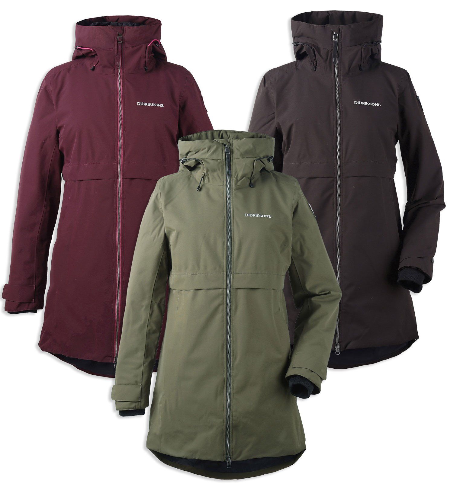 Wine Red Didriksons Natasha Womens Padded Parka