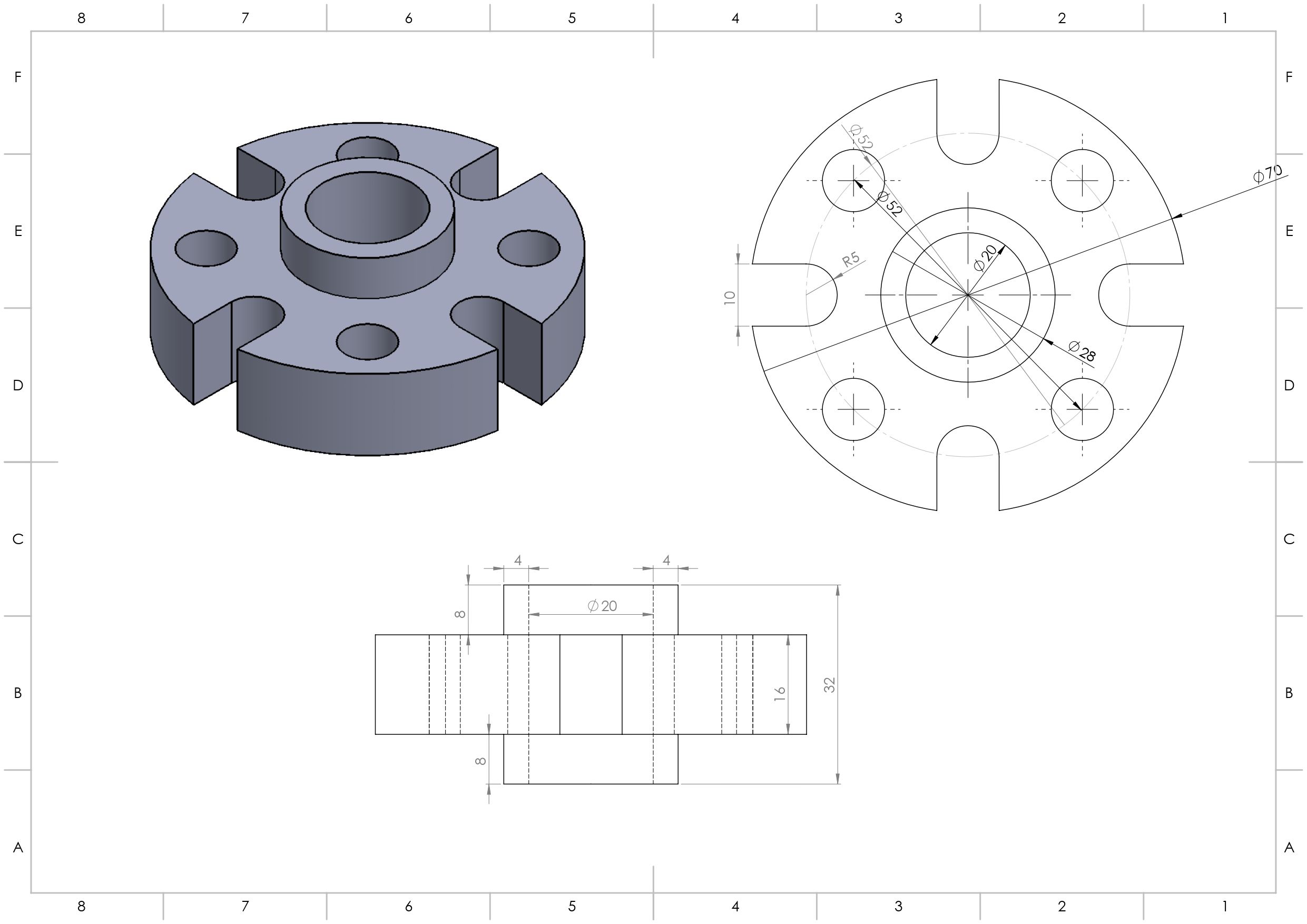 Esercizio 42 | Solidworks tutorial, Autocad isometric drawing ...