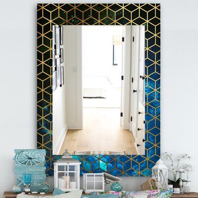 East Urban Home Capital Honeycomb Modern Frameless Accent Mirror Size Accent Mirrors Contemporary Wall Mirrors Traditional Mirrors