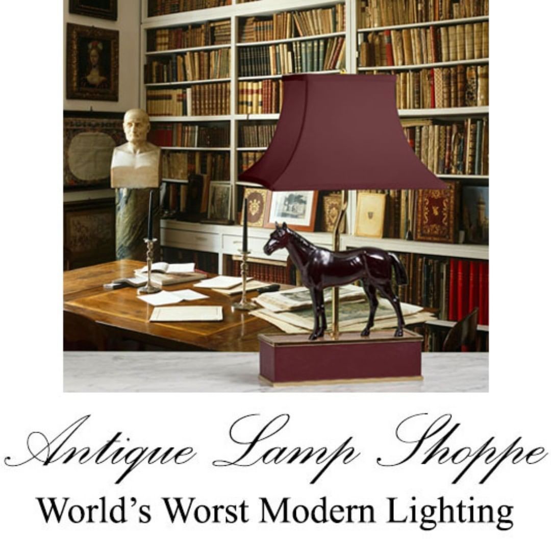 An English Vintage Finely Modelled Chestnut Stallion As A Lamp