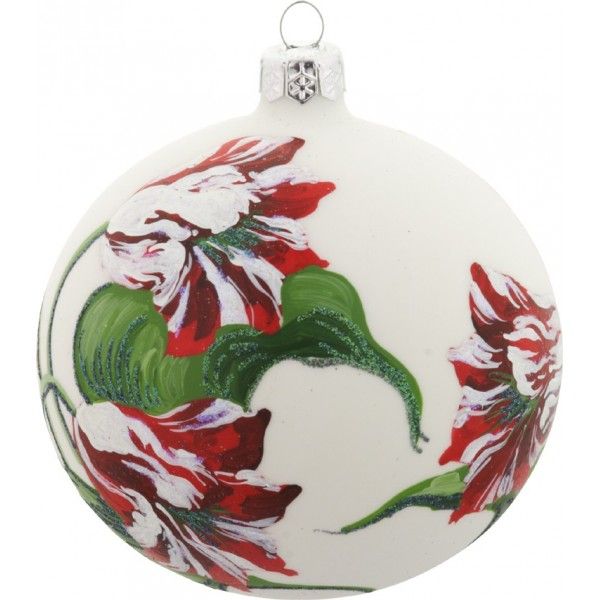 Zhostovo Hand painted Russian Xmas tree baubles Balls Wooden