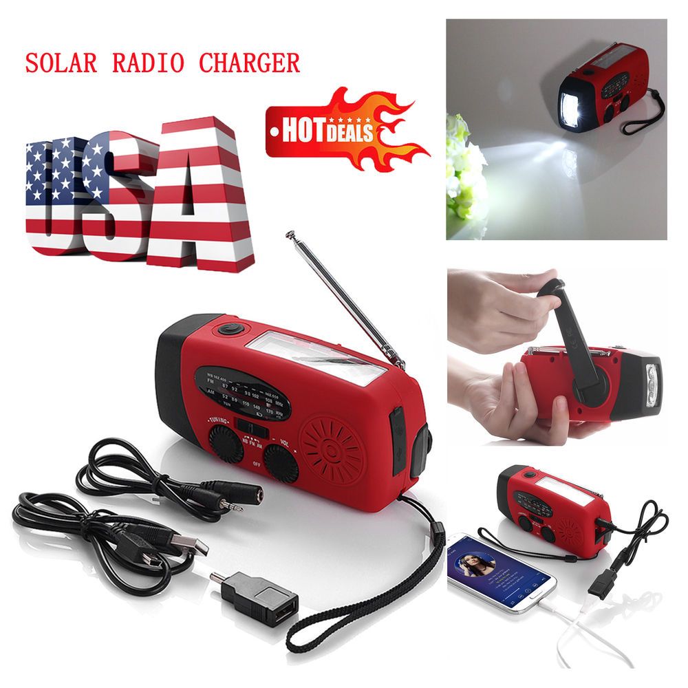 Flashlight, topAlert Emergency Solar Hand Crank Dynamo AM//FM//NOAA Weather Radio