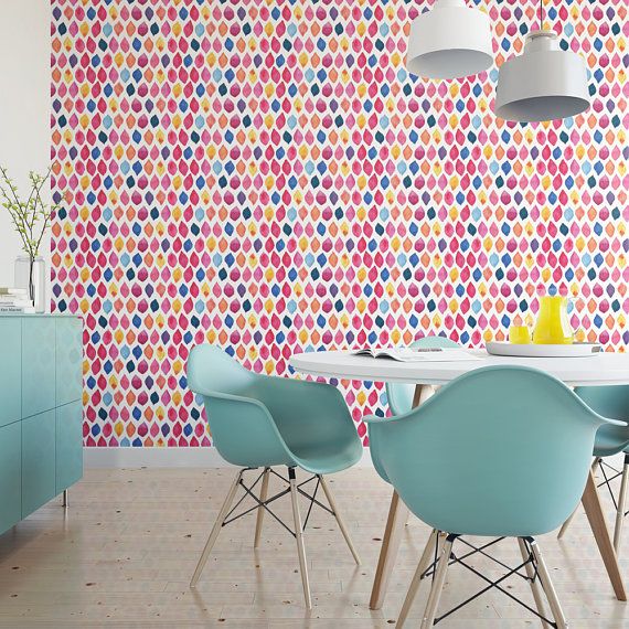 Watercolor leaf removable wallpaper cute self adhesive wallpaper botanical temporary wallpaper B125-27