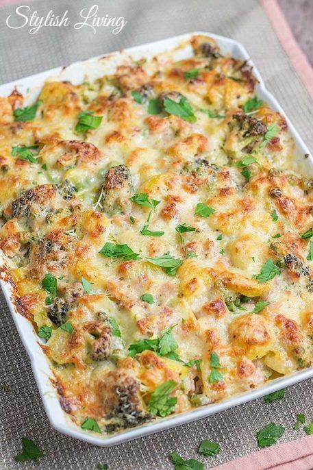 Kartoffel-Gemüse-Auflauf mit Käse und Schinken