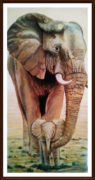 tableau peinture elephant