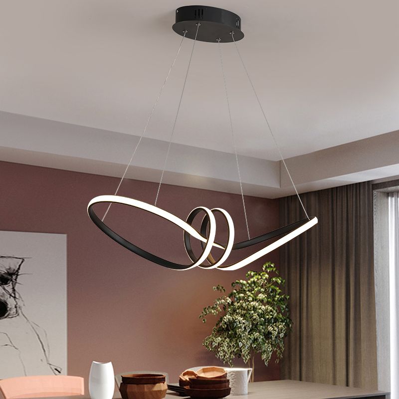 Black White Spray Paint Modern Led Chandelier Hanging For Dining Room Kitchen Living Home Deco Deco Chandelier, How To Spray Paint A Hanging Chandelier