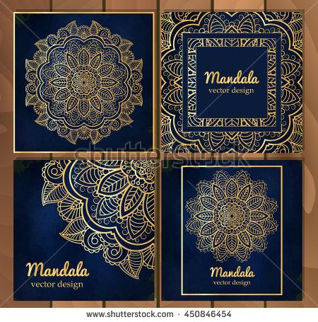 Set of Indian traditional flower mandala ornament illustration - fresh invitation banner vector Set of Indian traditional flower mandala ornament illustration - fresh invitation banner vector
