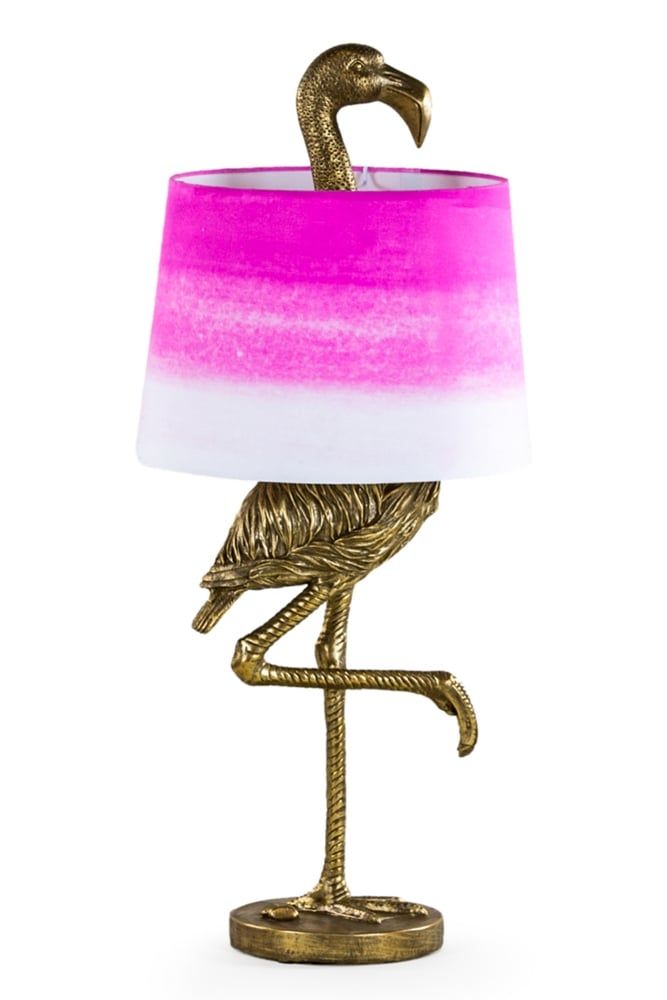 Antique Gold Flamingo Table Lamp With Gold Flamingo Lamp with Pink Shade