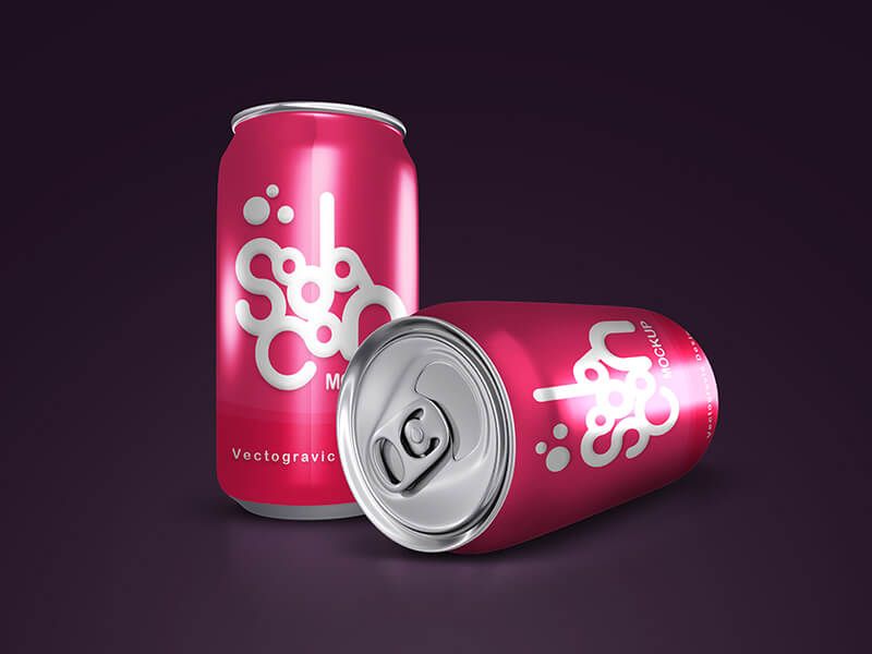 Download Free Soda Can Mockups from Vectogravic Designs | Ressources
