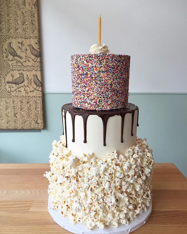 Pop Corn Chocolate Drips And Rainbow Sprinkles Best Birthday Pop Corn Chocolate Drips And Rainbow Sprinkles Best Birthday Cake Ever