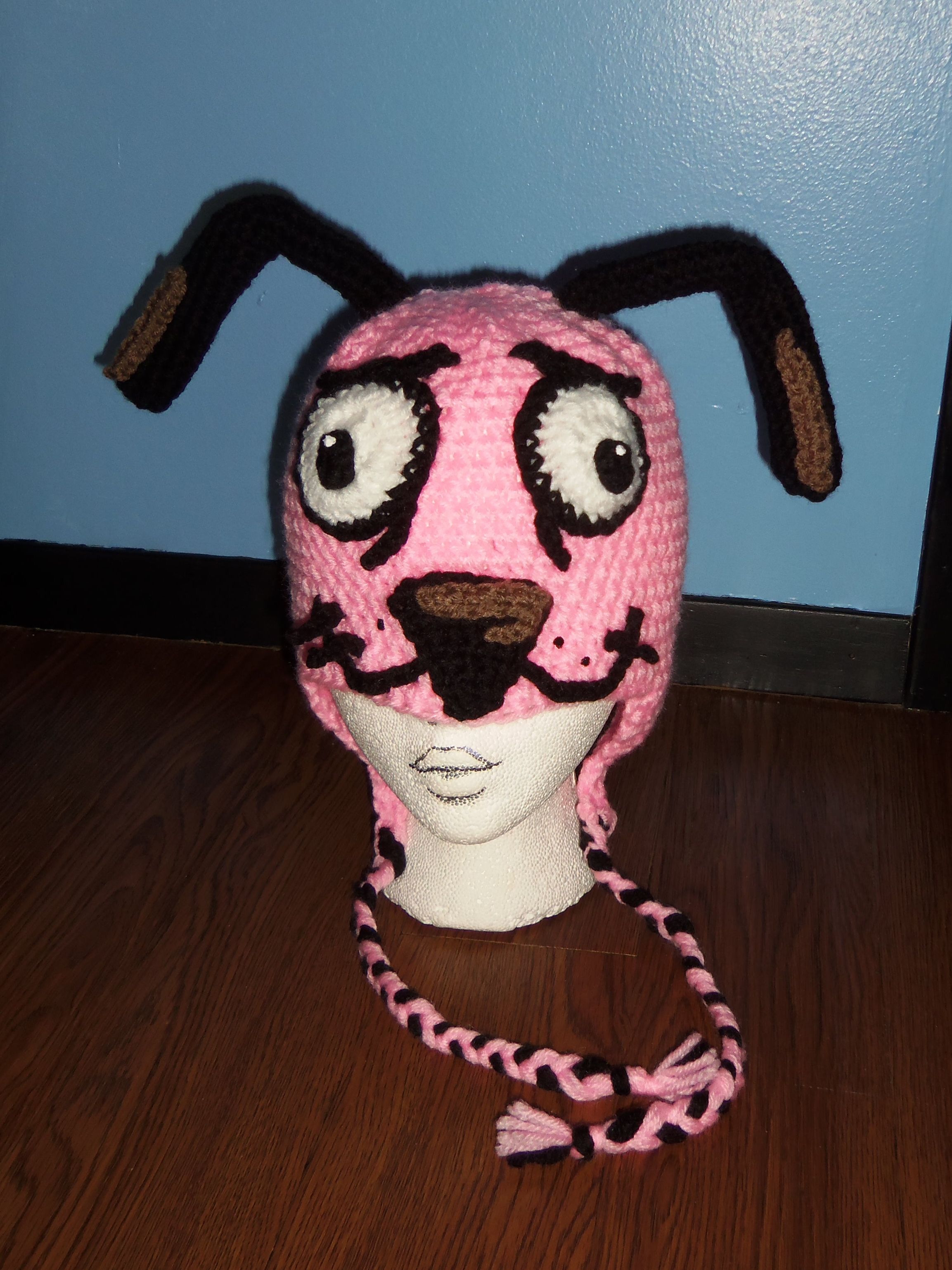 Courage The Cowardly Dog Hat Dog Hat Handmade Crochet