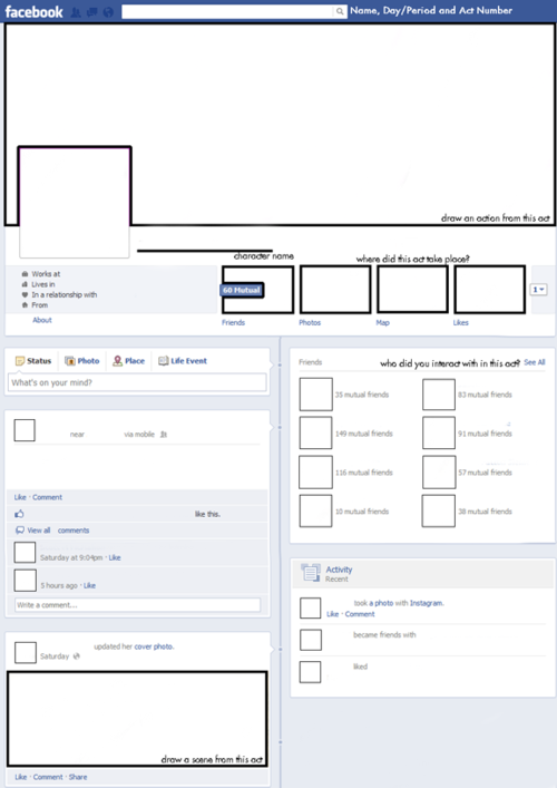facebook templates for students