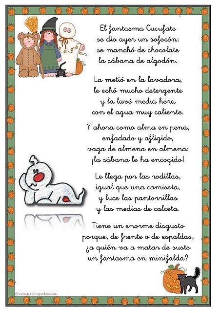 Clasefantasmas Poesias Letras De Canciones Infantiles Poemas Infantiles Poesia Para Ninos