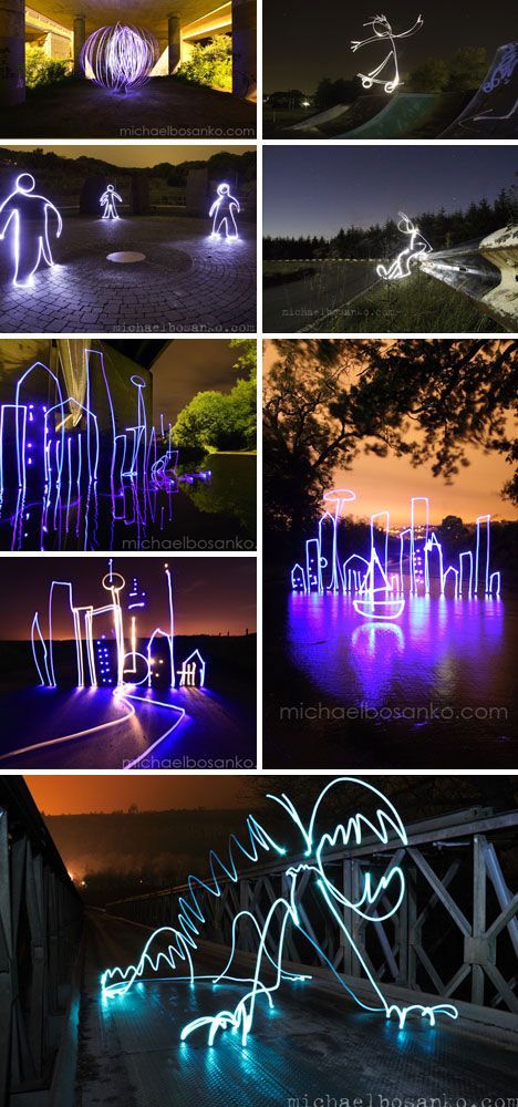 cityscape light drawings by michael bosanko very awesome street at night the neon creatures came to life write a short paragraph about the events they got up to over one evening cityscape light drawings by michael