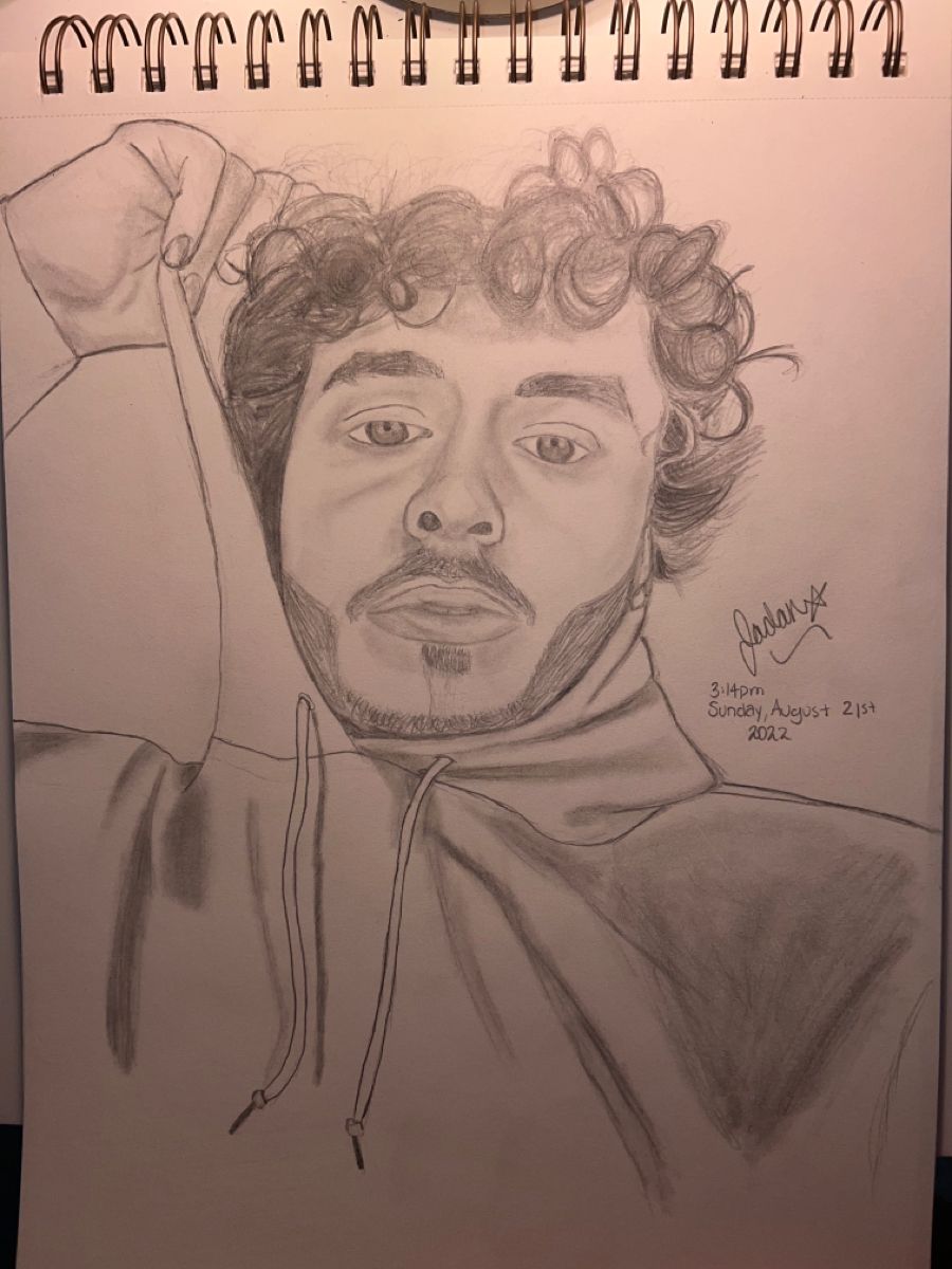 Jack Harlow Art 👌🏽 in 2022 Drawings, Male sketch, Harlow