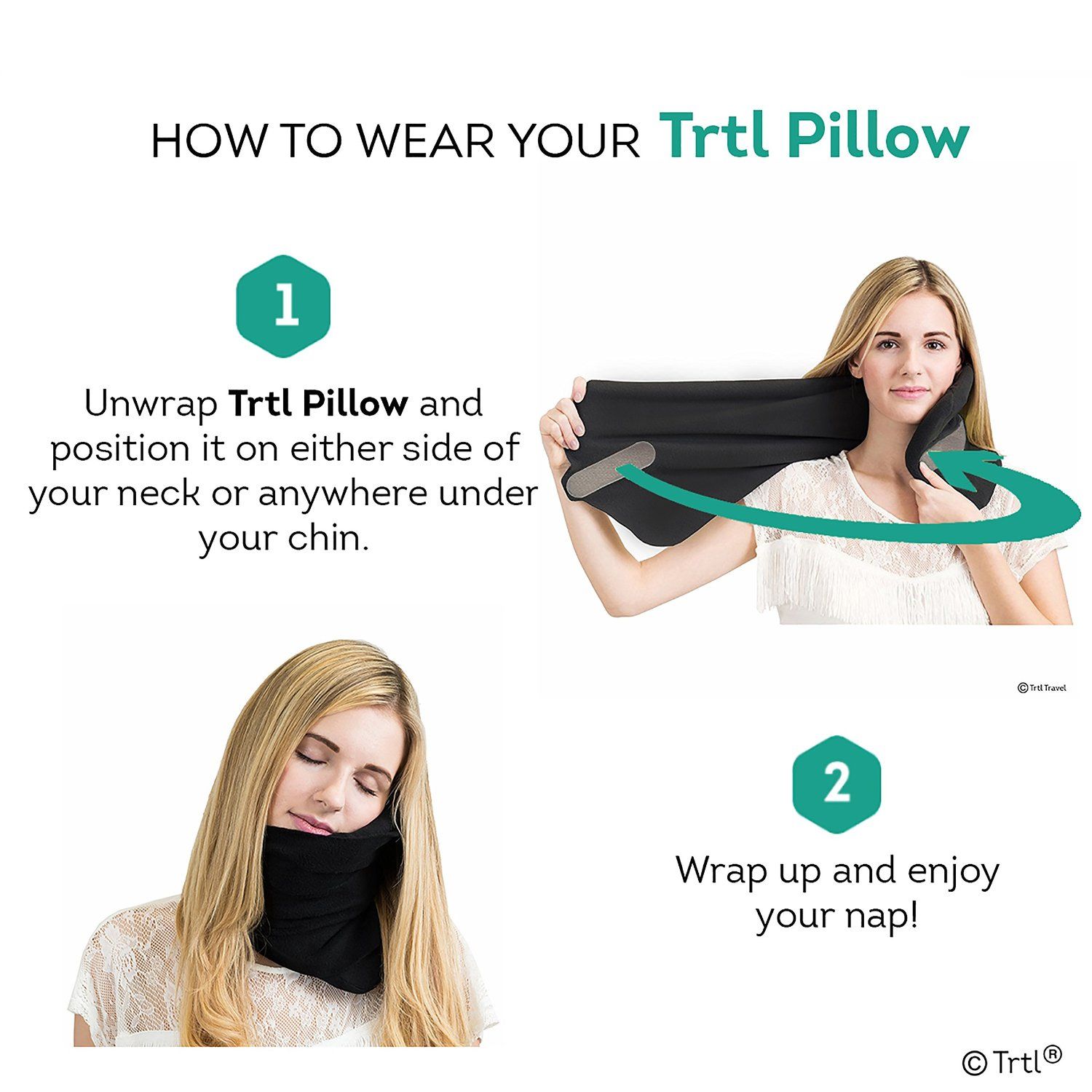 This lightweight and easy to pack scarf Trtl Travel Pillow Plus | Flight Pillow