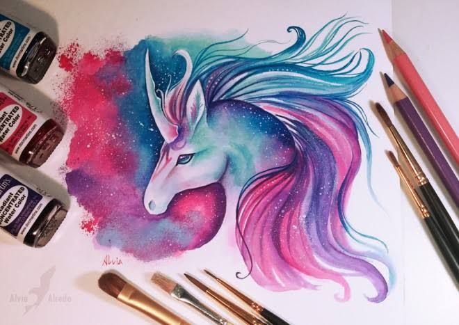50 beautiful color pencil drawings from top artists around the world space unicorn color pencil drawing