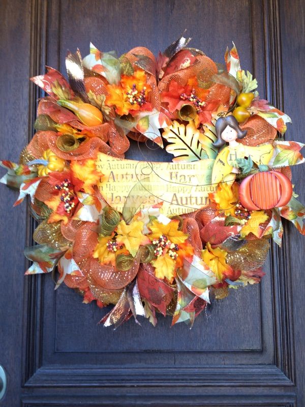 fall wreath thanksgiving wreath featuring angel and autumn harvest fall wreath thanksgiving wreath featuring angel and autumn harvest theme