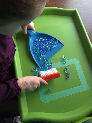 Montessori-Inspired Sweeping Activities Teacch Activities, Teacch Tasks, Montessori Toddler Activities, Classroom Activities, Task Boxes Preschool, Vocational Tasks, Preschool Schedule, Life Skills Classroom, Teaching Life Skills
