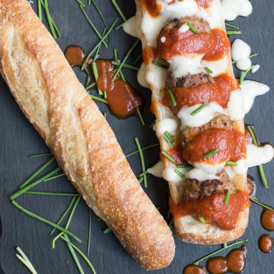 a healthier take on a classic game day sandwich turkey meatball a healthier take on a classic game day sandwich turkey meatball hero with a surprise