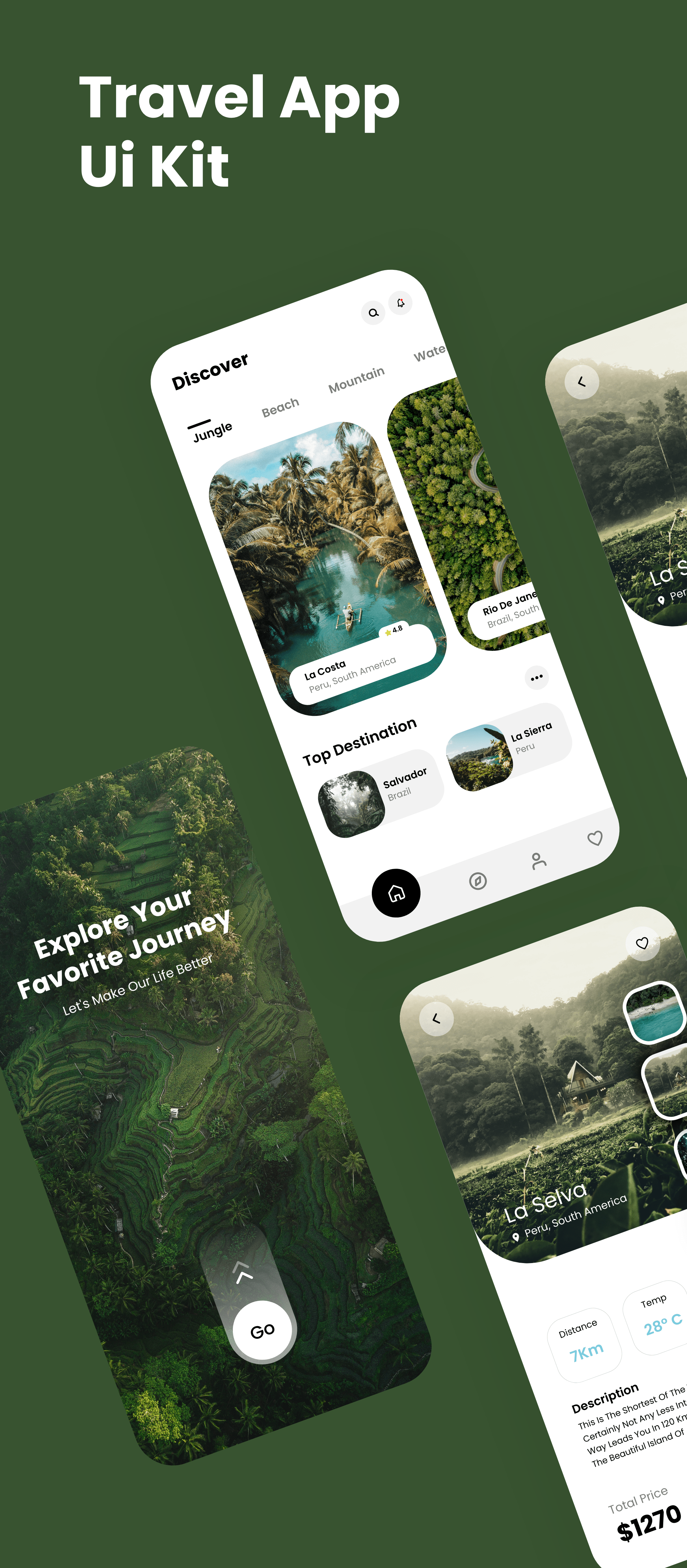 Modern Travel App - Design Freebies