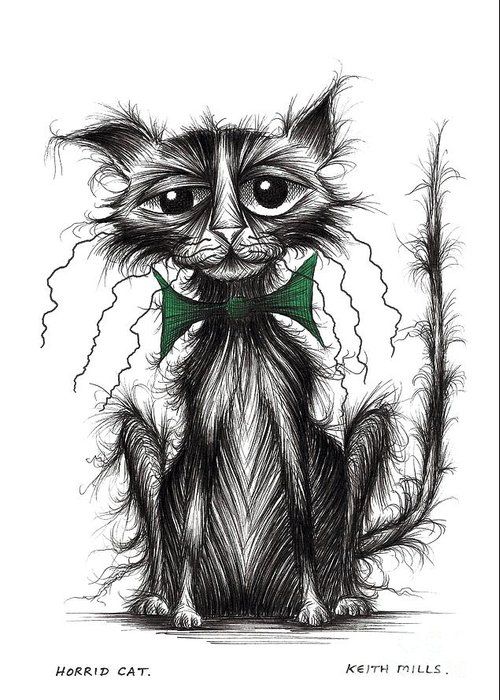horrid cat greeting card for sale by keith mills milling and cat cat