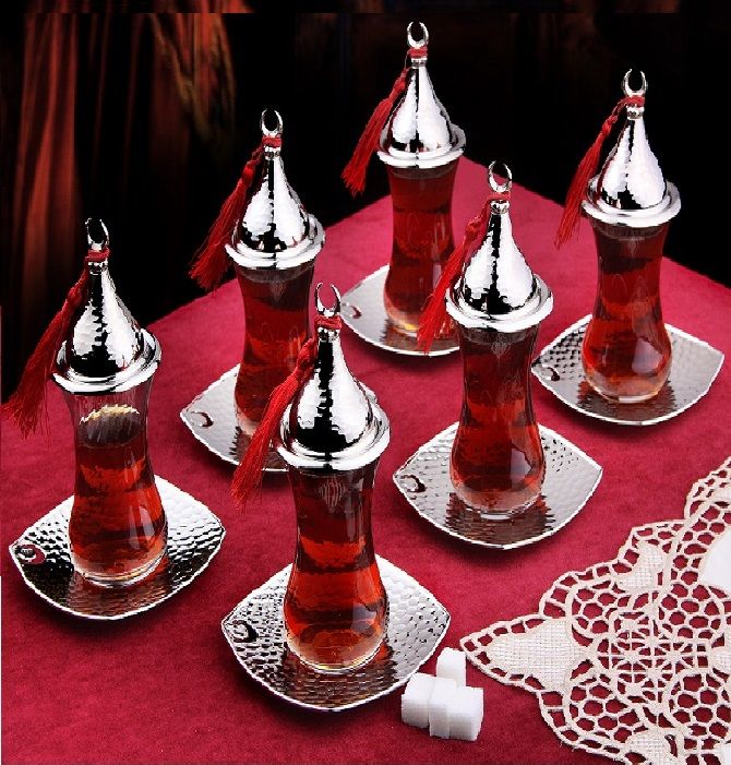 98111 h 11 v biri a ay ma dedi pinterest tea time turkish tea set of glass cups bowls w crescent saucers gold silver