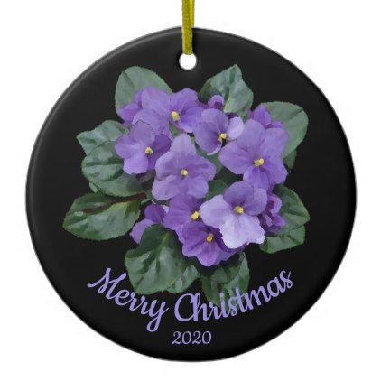 custom dated christmas african violet flower ceramic ornament xmas custom dated christmas african violet flower ceramic ornament xmas christmaseve christmas eve christmas merry xmas