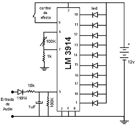Vumetros A Led Descubre Los Secretos De Un Armado Exitoso Vumetro A Led Con Lm3915 Monofonico Proyectos Electronicos Esquemas Electrónicos Led