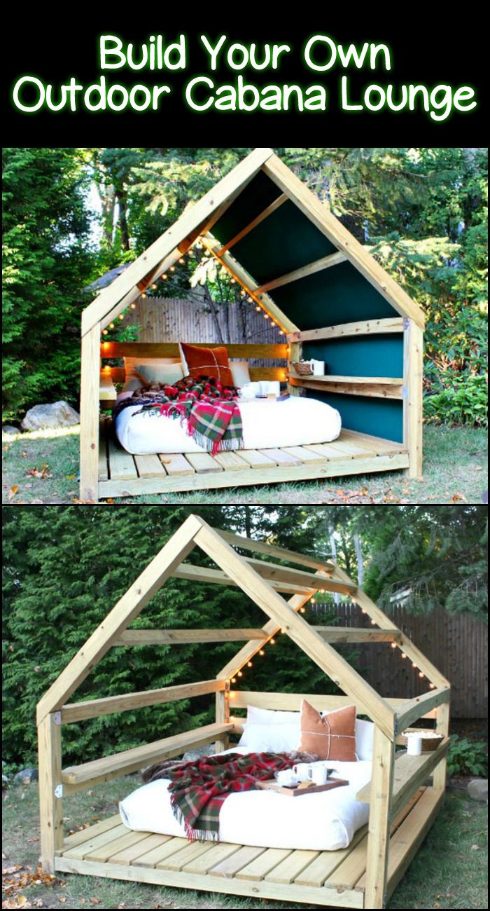 Build your own cozy outdoor cabana lounge! Build your own cozy outdoor cabana lounge!