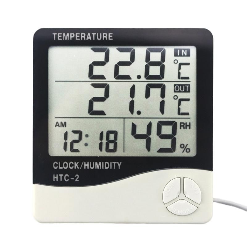 Digital LCD Display Humidity Meter Thermometer Temp Sensor With Probe Indoor New