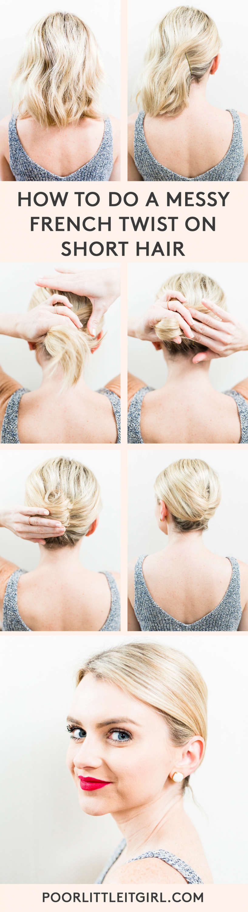 A Simple French Twist For Short Hair Fashionista Hair Styles Short Hair Tutorial Short Hair Updo