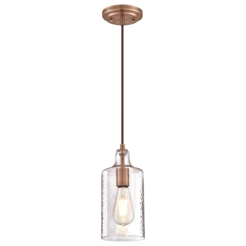 Westinghouse 1 Light Washed Copper Mini Pendant With Clear Light Washed Copper Mini Pendant