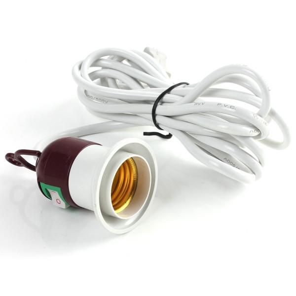 E27 Lamp Bulb Holder Socket 250v 10a On Off Switch With 3m