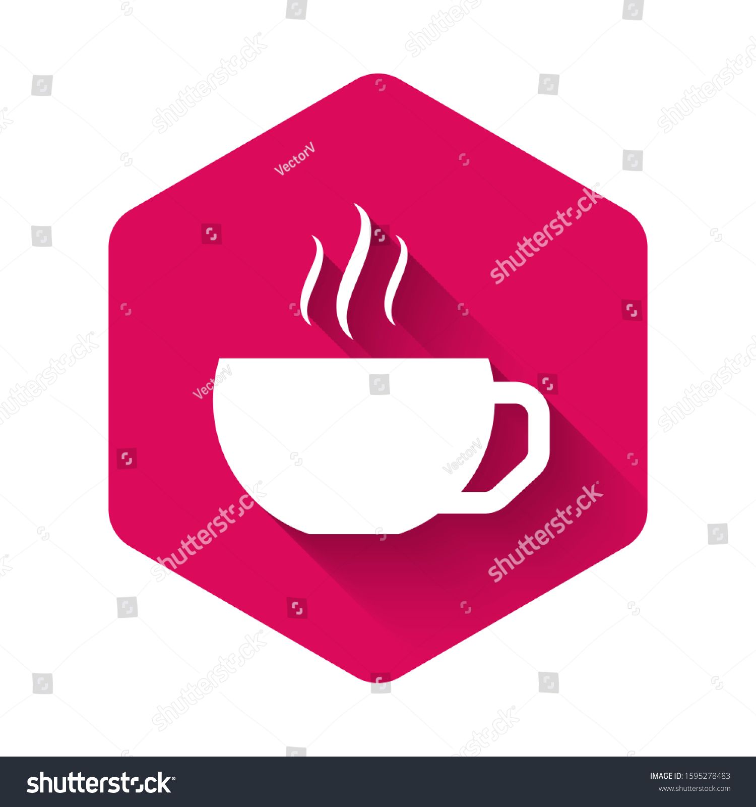 Coffee cup flat icon with long shadow tea cup Coffee cup flat icon with long shadow tea cup