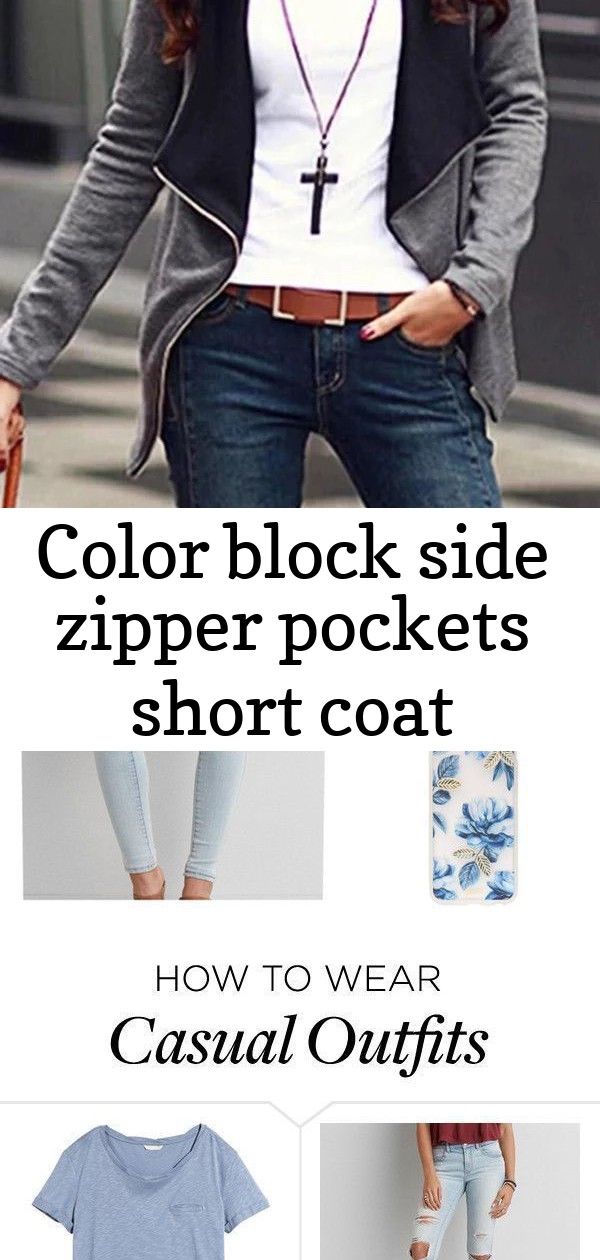 Color Block Side Zipper Pockets Short Coat – dresshopnow Follow me @mcnotma Winter is coming, wrap i...