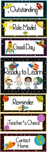 outer space themed behavior clip chart behavior clip charts theme charts for classroom