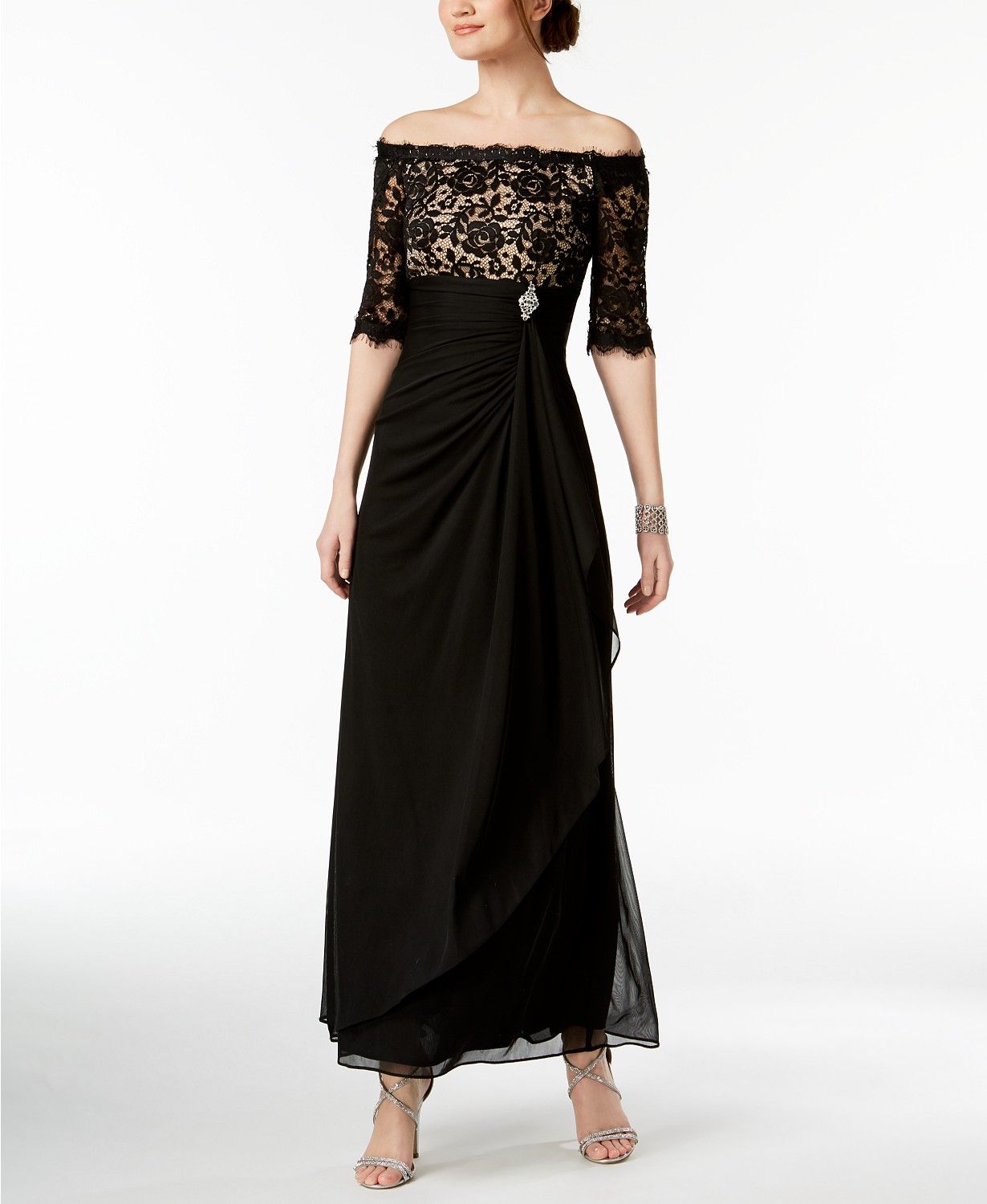 Betsy And Adam Mother Of The Bride Dresses B&A by Betsy & Adam Off-The-Shoulder Lace Gown | macys.com | Lace gown